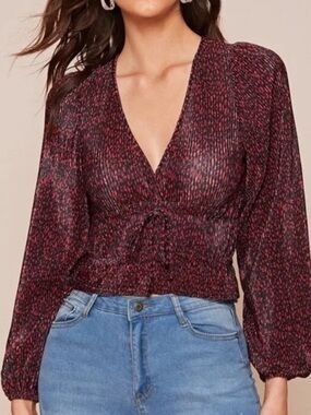 Zara Floral Long Sleeve Blouse